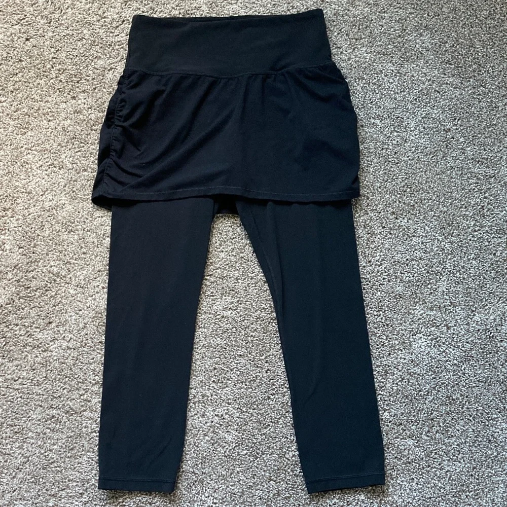 Athleta Elation 2-in-1 Capri Skirted Powervita High Waist Legging sz S TALL ST - Picture 2 of 10